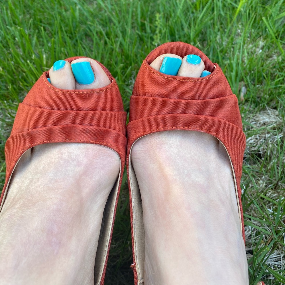 Mango Platform Sling Backs, Size 6 - image 3